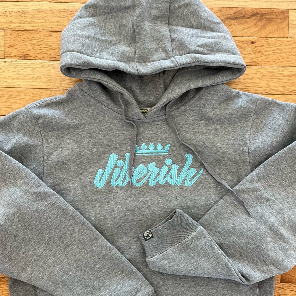 Jiberish Baby Blue Embroidered Sweatshirt Hoodie